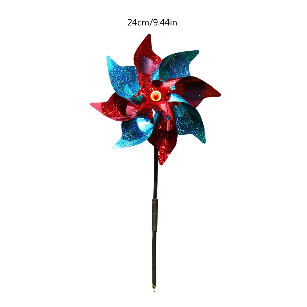2 Windmill Bird Repellent Garden Decorations Colorful Wind Spinner Zpaxo D