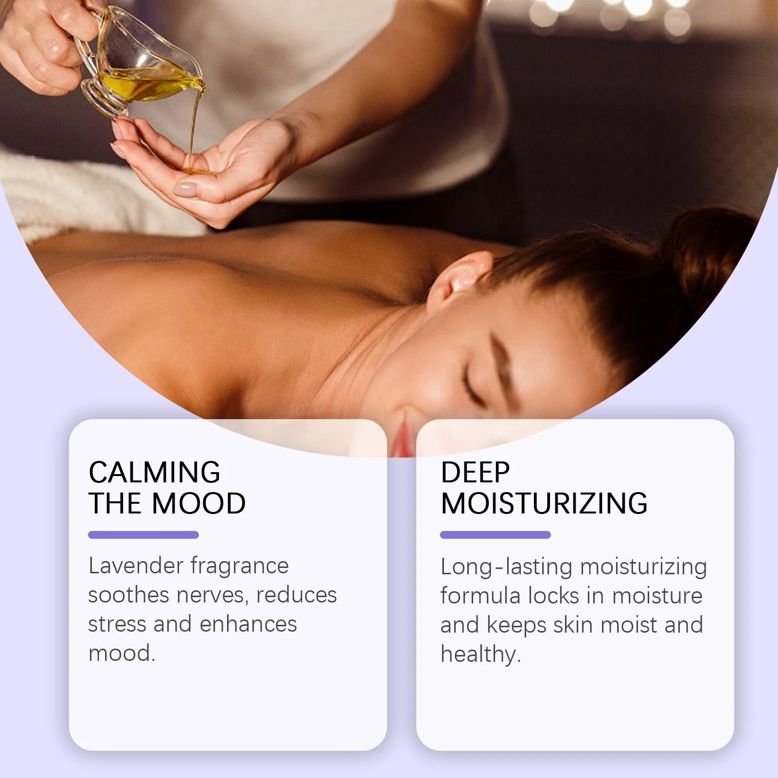 Lavender essential oil, gentle and soothing, moisturizes the skin, has a pleasant fragrance, is easily absorbed, body massage oi Zpaxo