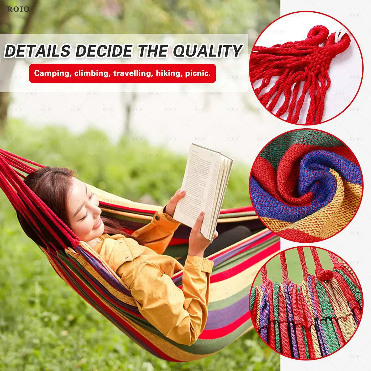 Camping Hammock Thickened Durable Fabric Canvas Single Hammocks Travel Swing Chair Hanging Bed Double Outdoor Hammock with Bag Zpaxo
