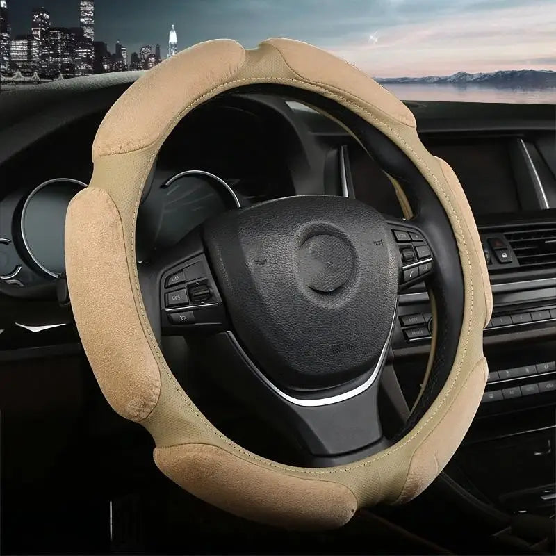 ZOHMYIY 38cm Universal Steering Wheel Cover | Cloth Car Interior