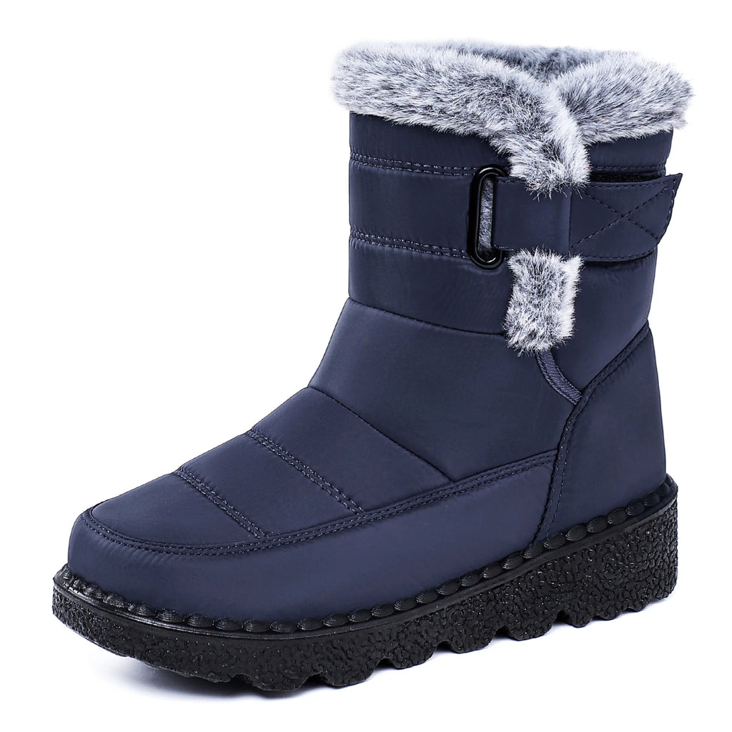 Waterproof Boots Women 2025 Faux Fur Long Plush Women's Snow Platform