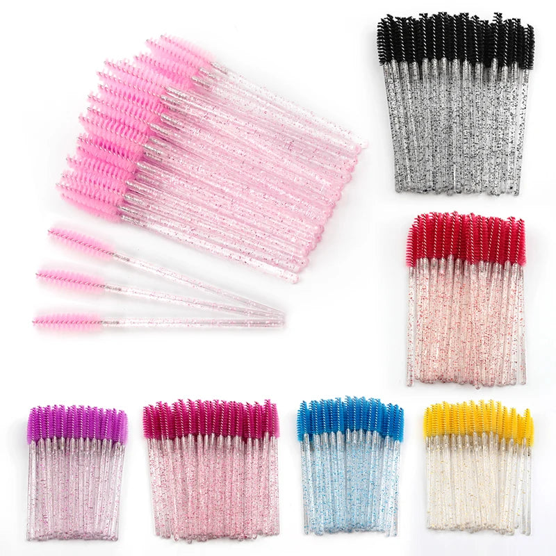 5/50 Pcs Eye Lash Brushes Eyebrow Brush False Eyelashes Extension Tools Mascara Wands Applicator Spoolers Lashes Cosmetic Tool Zpaxo