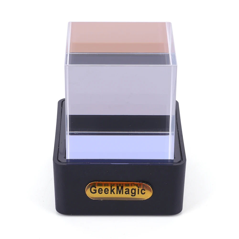 Crystal Cube Photo Display Holographic Desktop Smart Weather Station Digital Clock with GIF Animations Album Desktop Decoration Zpaxo Black