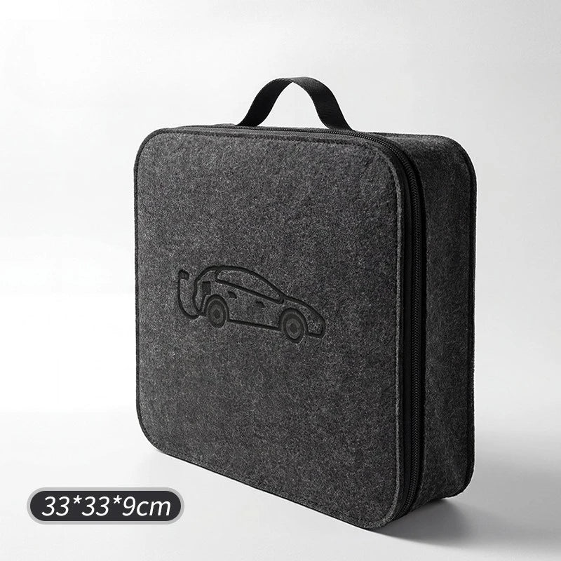 Portable EV Charger Cable Storage Bag – Dustproof Felt Organizer