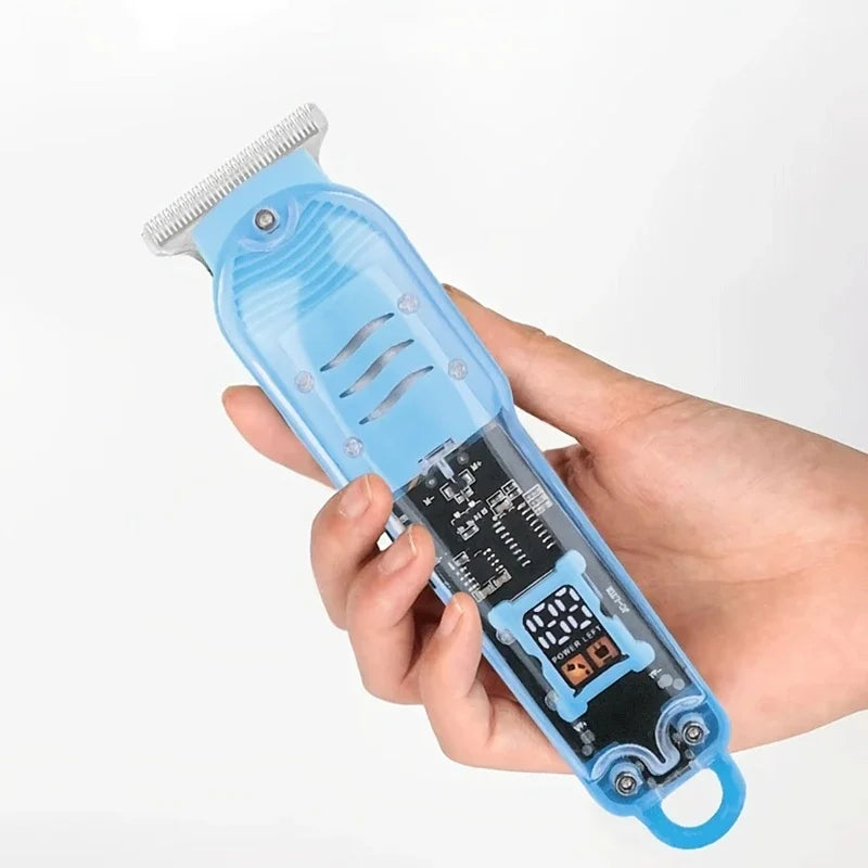 Professional Transparent Body Electric Hair Clipper for Men USB Rechargeable Trimmer Hair Cutting Machine Holiday Gift for Him Zpaxo