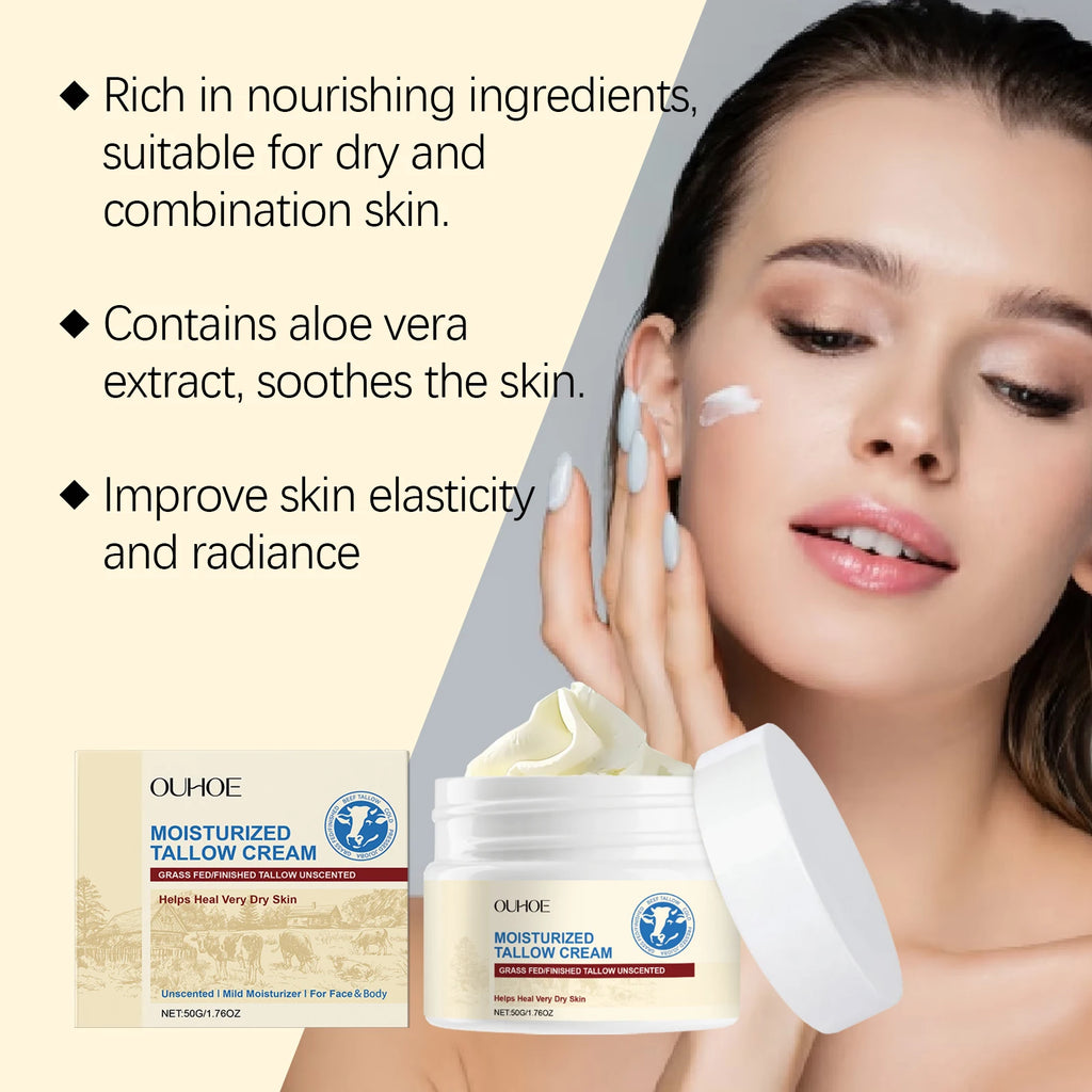 Tallow Moisturizing Cream Butter Moisturizer Softening Facial Delicate Skin Light and Translucent Repair Improve Skin Elasticity Zpaxo