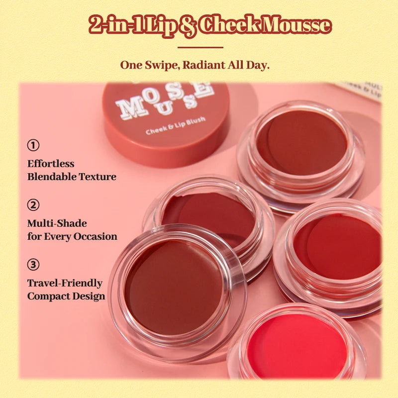 2-in-1 Powder Blusher Easy Waterproof Smooth Apply Long-lasting