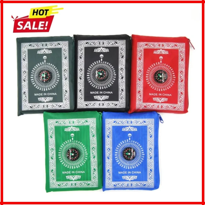 Portable Prayer Pocket Prayer Rug Islamic Gift Muslim Waterproof Praying Rug with Compass Travel Praying Blanket 100*60cm Zpaxo