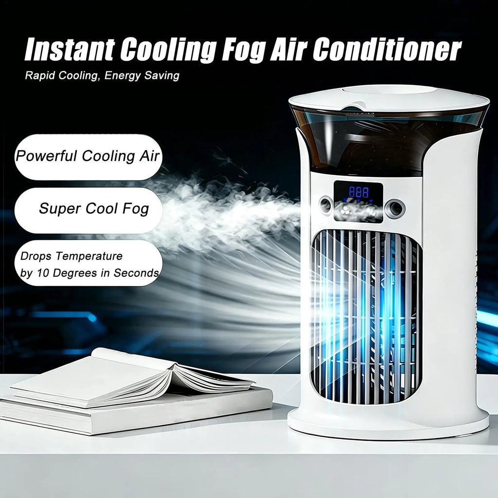 Portable Cooling Fan 3-Speed Adjustable USB Misting Humidifier Desk