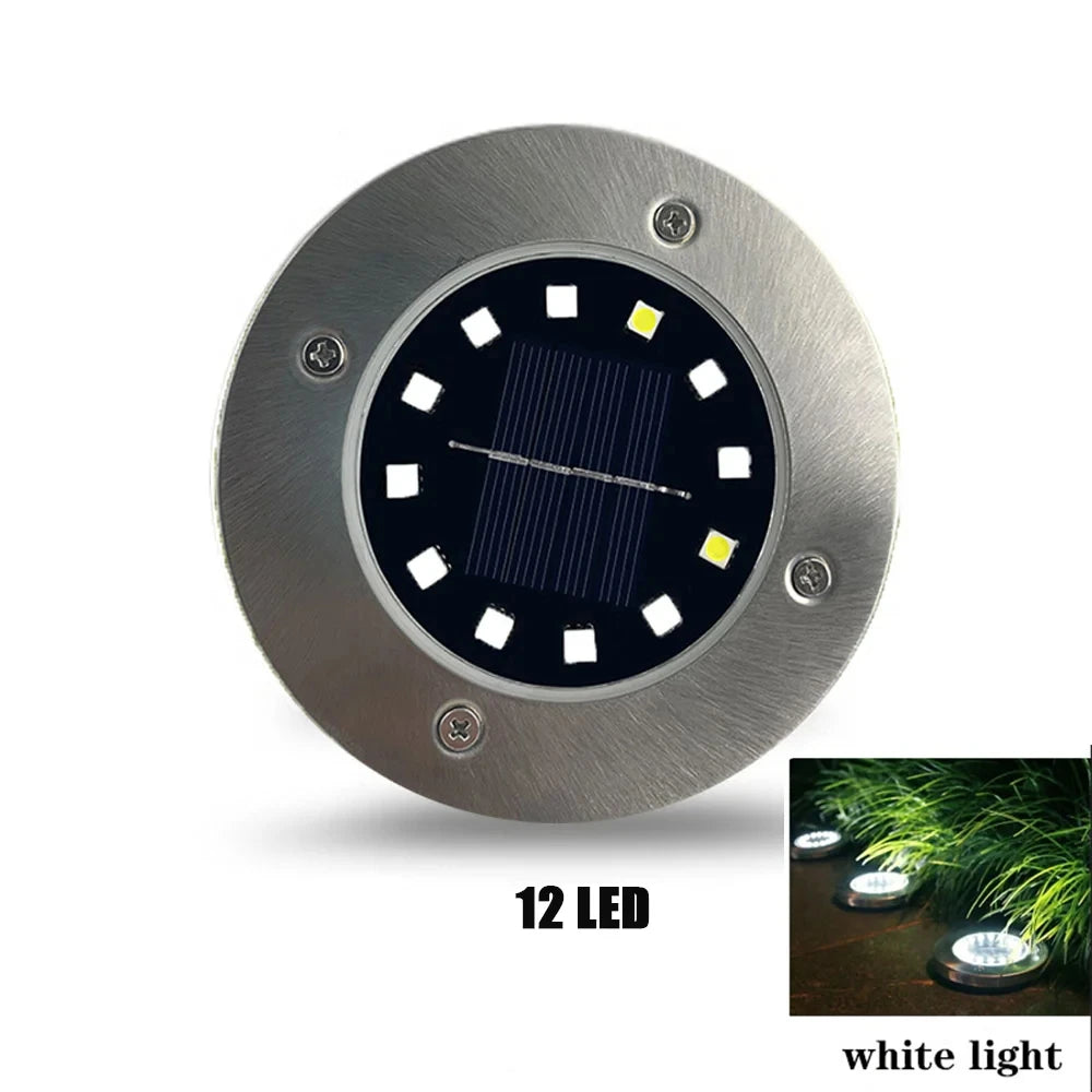 Solar Buried Ground Lights 8 20 LED Waterproof Underground Deck Spot Zpaxo 12LED White Light 2PCS