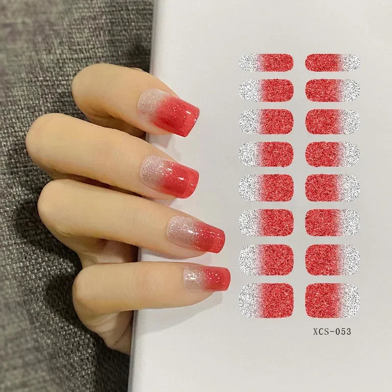 53 Colors Nail Polish Stickers Pure Color Strips Waterproof Adhesive Nail Full Sticker Environmental Protection DIY Nai Stickers Zpaxo XCS-053