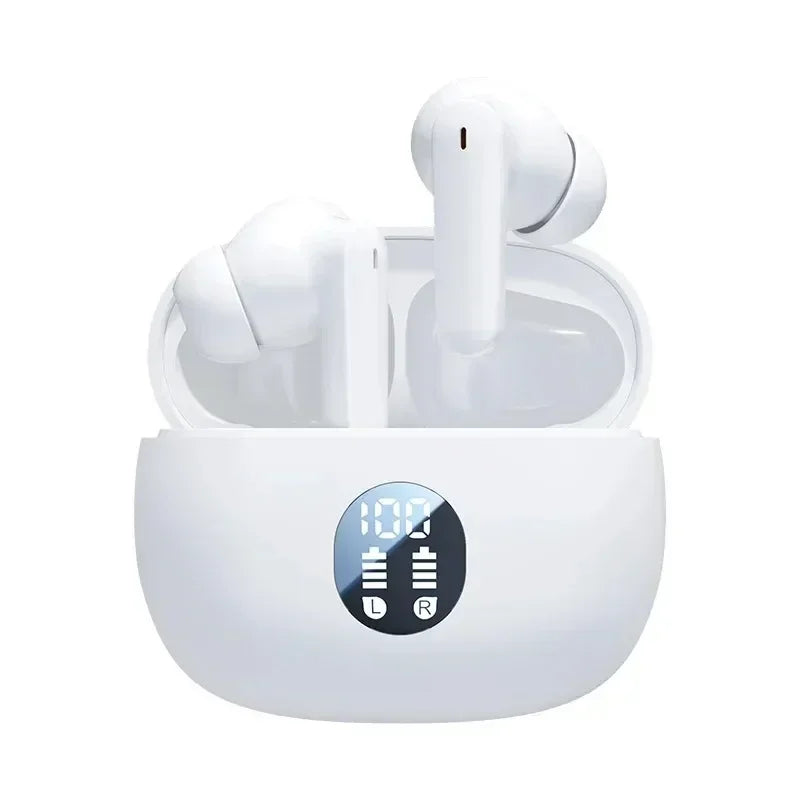 TWS S510 895b Wireless Headphones LED Power Display Hi-fi Sound Music Zpaxo white