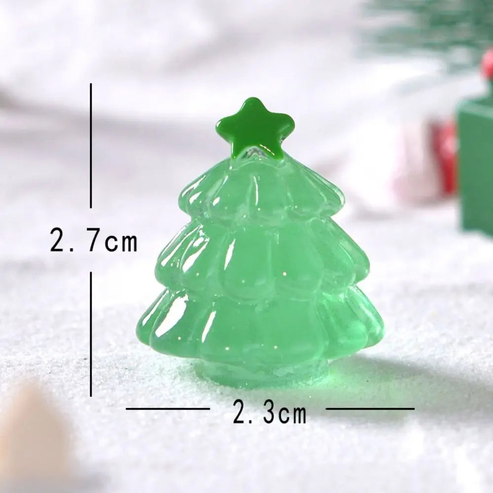 10 Pcs Mini Luminous Tree Glowing Noctilucent Miniature Statue Transparent Micro Landscape Christmas tree Ornament Home Zpaxo