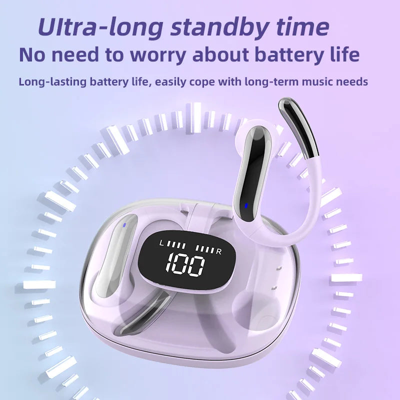 Open Bluetooth Earphones Ear Earbuds 12 Hour Playback Support