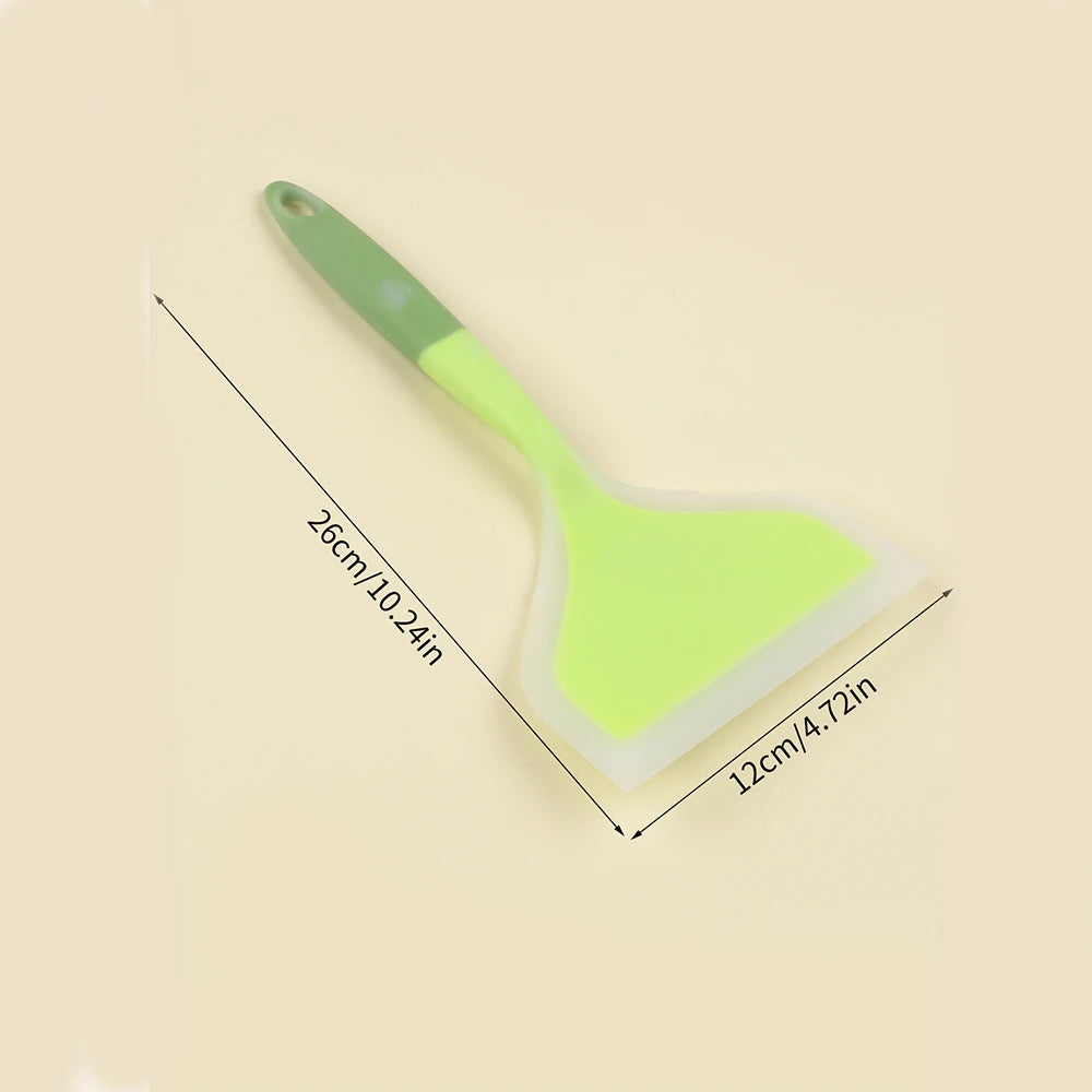 Silicone Spatula Wide Pancake Turner Nonstick Heat-Resistant Pancake Shovel for Cooking Baking Color Random Zpaxo