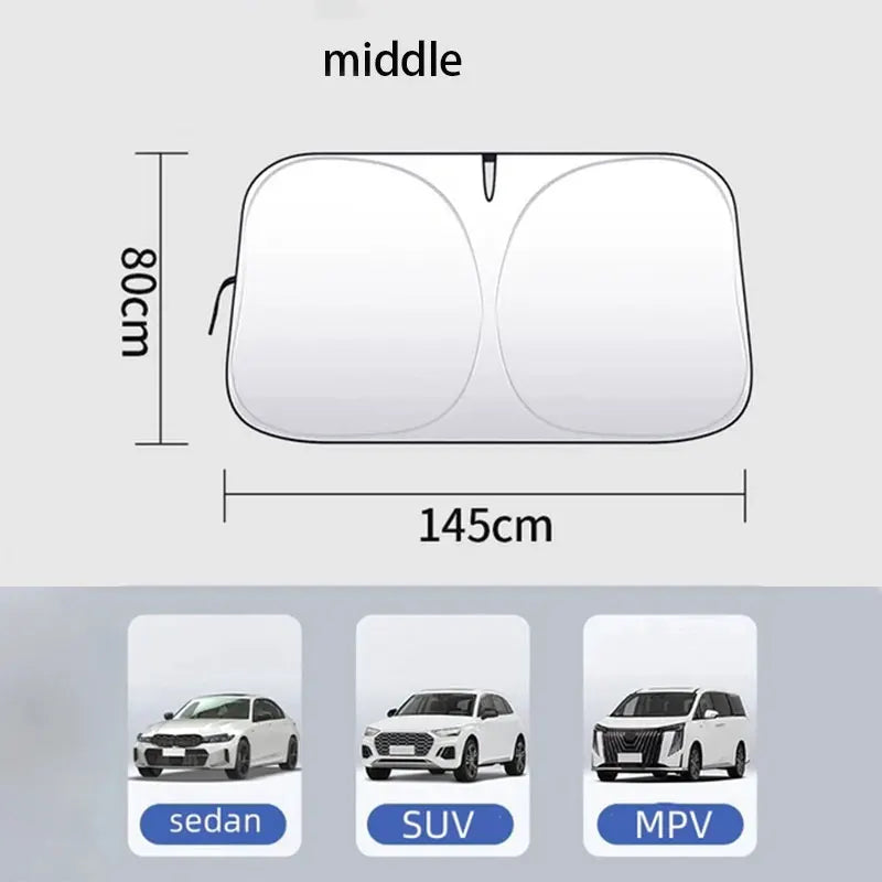 Folding Car Windshield Sunshade – UV & Heat Protection Visor