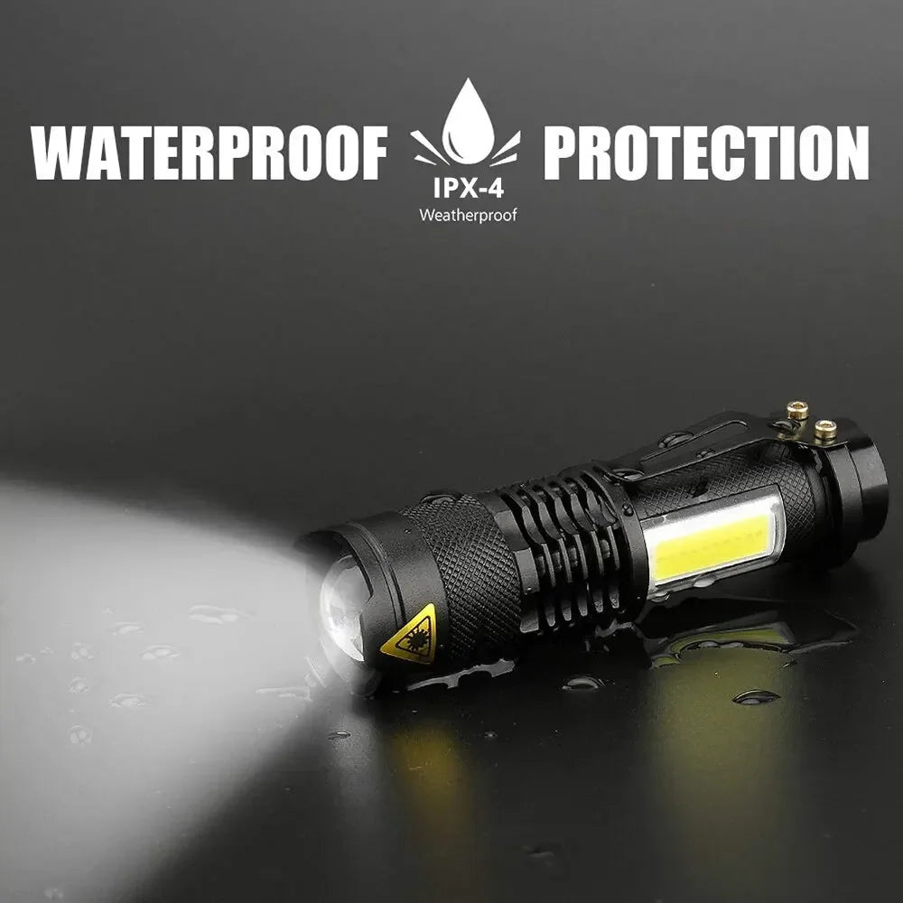 ESMARTER Mini Rechargeable LED Flashlight – XPE COB Dual Light