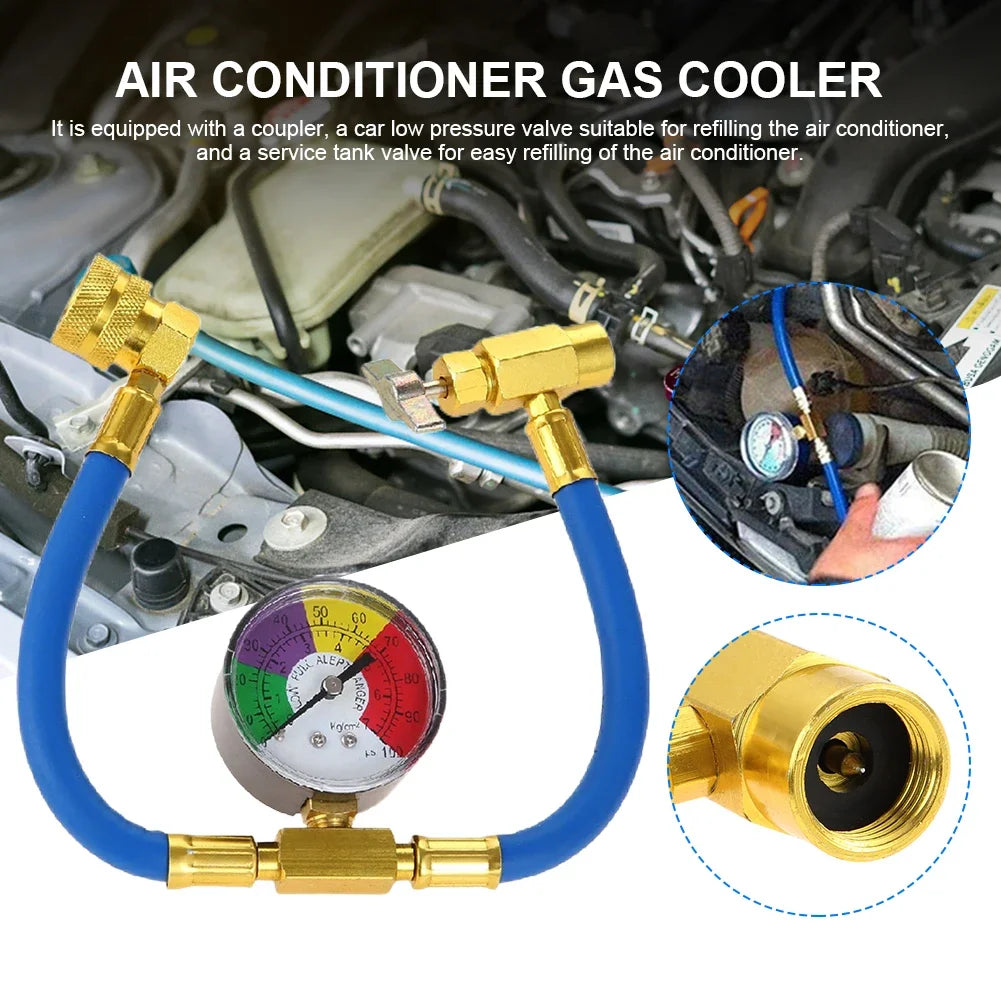R134A Air Conditioner Gas Cooler Pressure Gauge Refrigerant Refill Zpaxo