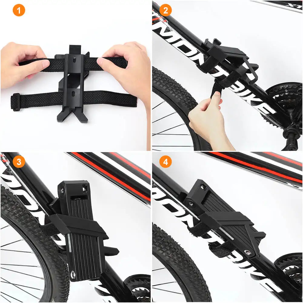 TOPTREK NewPortable Foldable Bike Lock 100CM Reflective Hexagon Hardened Steel Anti-theft Lock for Bicycle E-Bike Motorcycle MTB Zpaxo