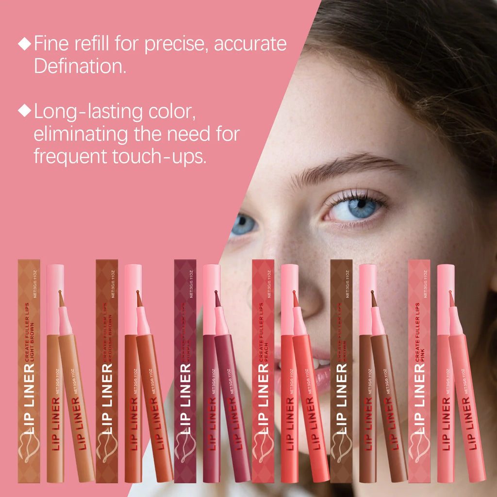 Waterproof Multi-Color Lip Liner Pencil – Moisturizing & Long-Lasting Lip Liner Pencil Zpaxo