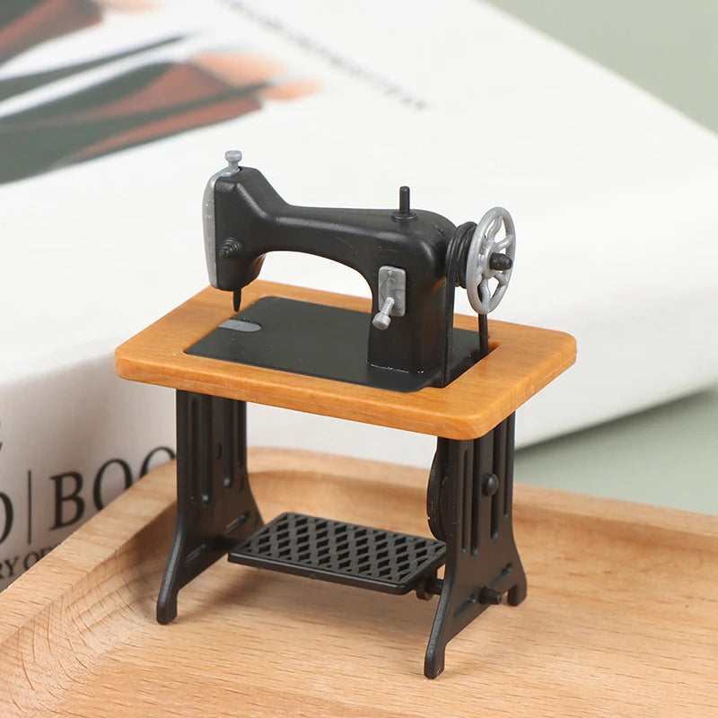 ▶1Pc 1:12 Dollhouse Miniature Sewing Machine Model Doll Furniture Decor Toy Zpaxo Yellow