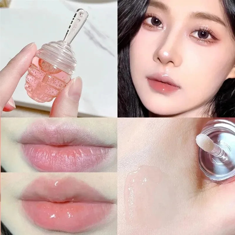 Small Honeypot Lip Oil Long Lasting Moisturizing Fading Pattern Water