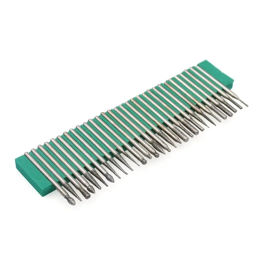 Diamond Dremel Carving Bits Wood Stone Bone Engraving Burr Bit