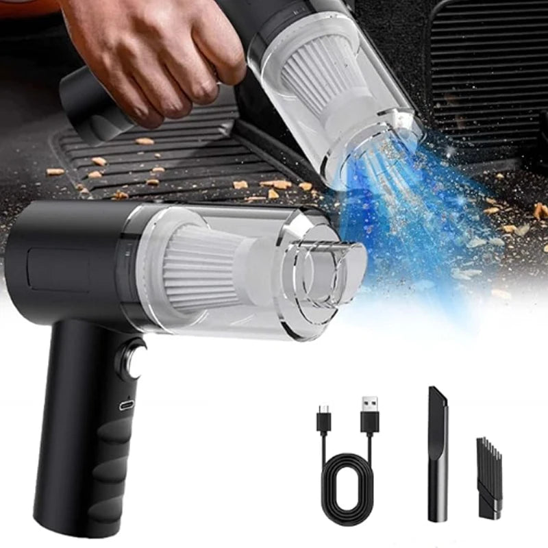 Car Vacuum Cleaner Wireless USB Charging Strong Suction Portable Handheld Mini Powerful Air Cleaning Machine for Home Appliances Zpaxo black