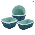 M12pcs Reusable Silicone Cupcake Baking Cups Non-stick Muffin Liners