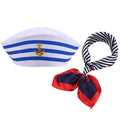 Fashion Boat Costume Yacht Captain Hat Scarf Navy Blue Sailor Ship