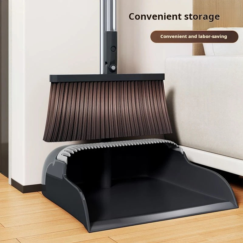 JOYBOS 30cm Broom & Dustpan Set – 180° Rotating Floor Sweep Broom & Dustpan Set Zpaxo