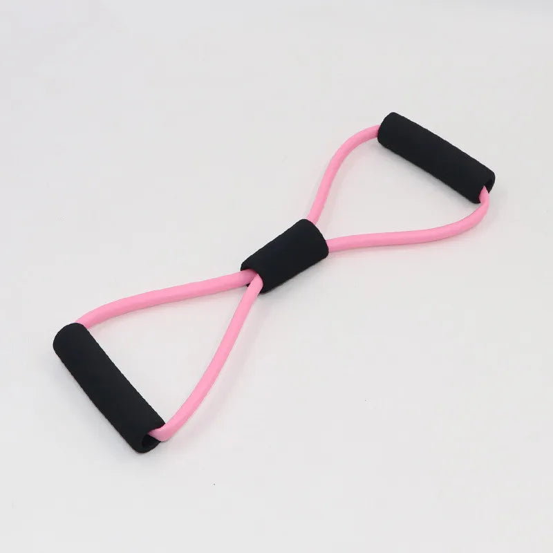 8-shaped Stretcher Elastic Band Yoga 8-shaped Stretcher Open Chest Shoulder Back Household Multi-functional Elastic Tension Rope Zpaxo pink