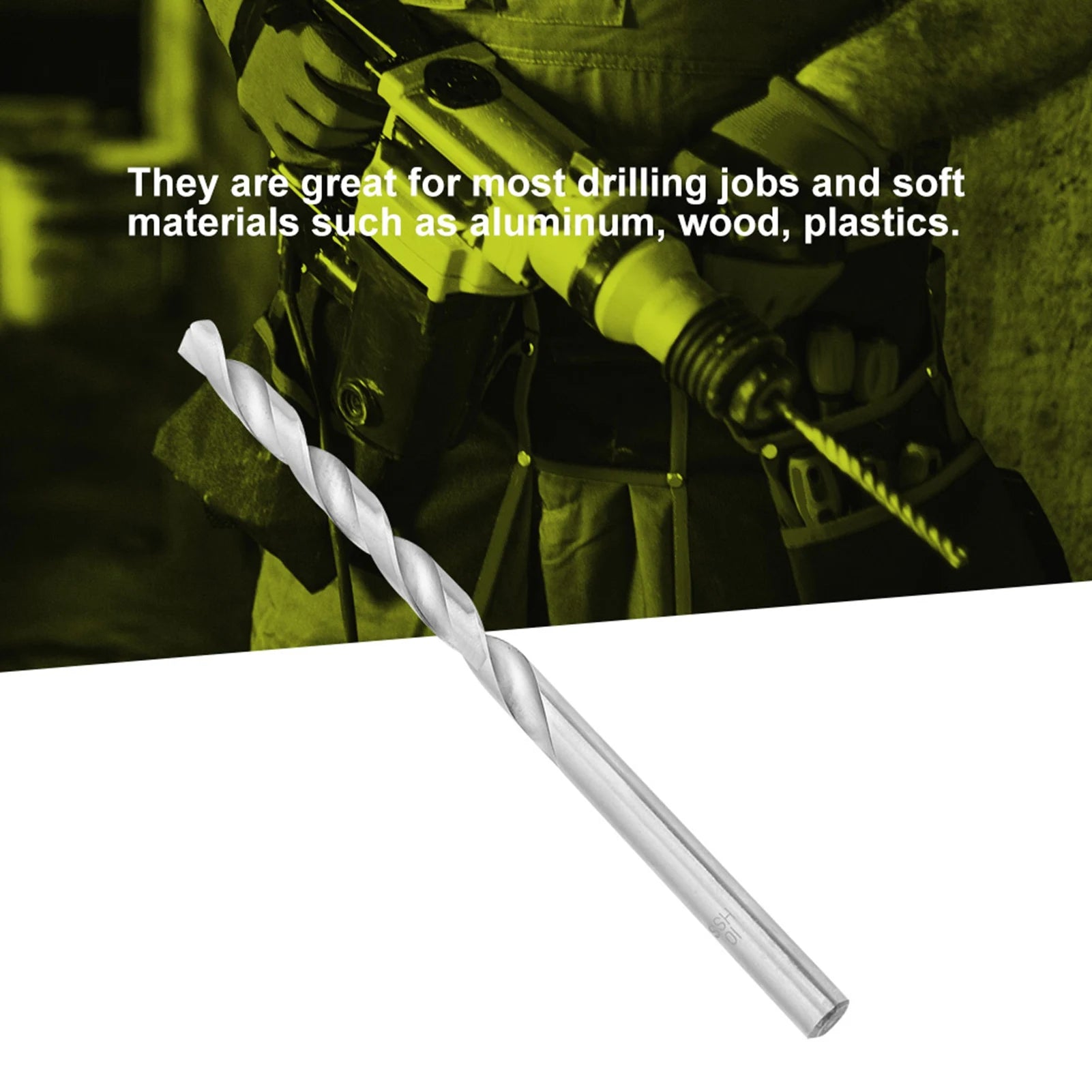 Extra Long Speed Steel Straight Shank Twist Drill Bit Tool 4- Wood