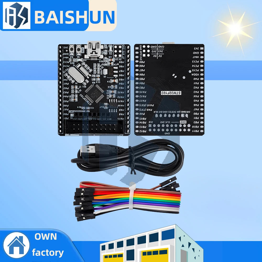 ‌STM32F103C8T6 Cortex-M3 Evaluation Board – 72MHz ARM MCU with 64KB Flash, USB 2.0, CAN & Motor Control PWM | Integrated ST-Link Zpaxo
