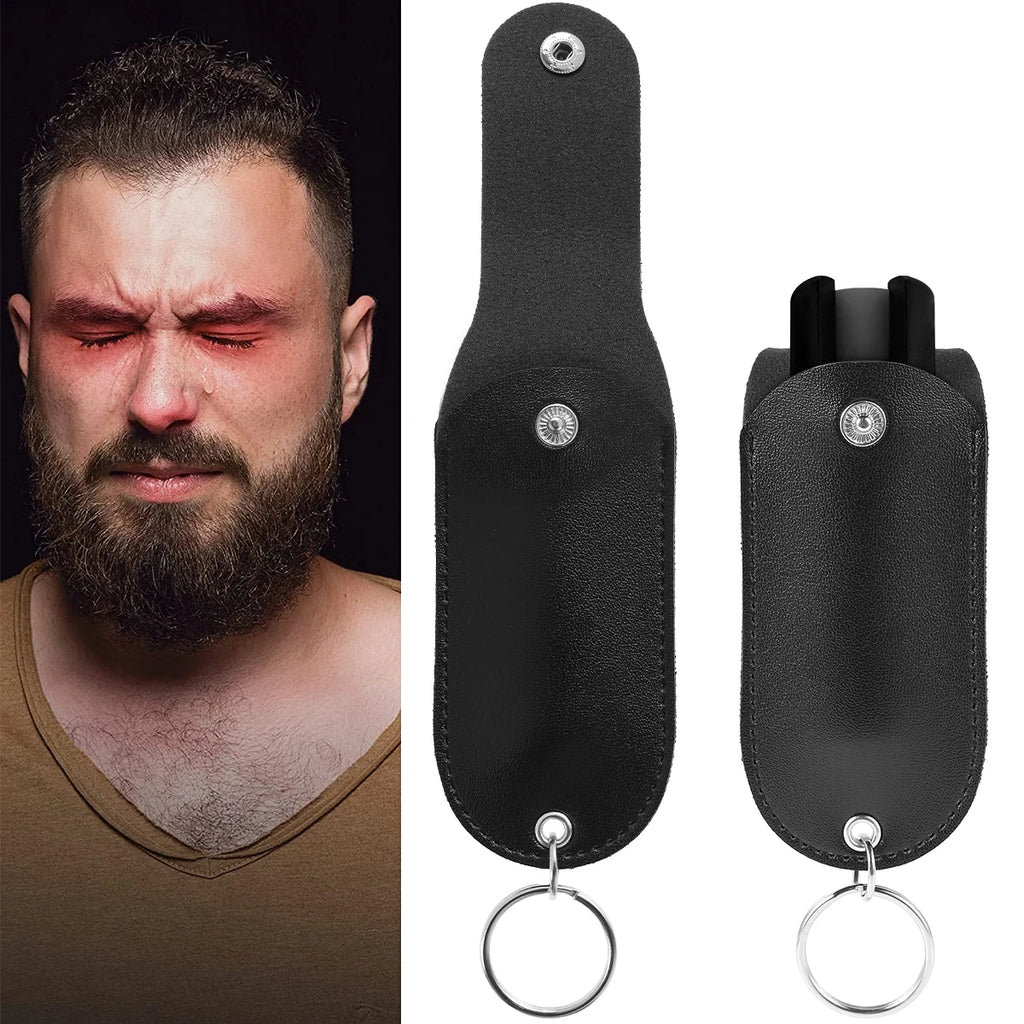 Pepper Spray Holster Mini Portable Pepper Spray Holder Self Defense Spray Leather Holder Keychain Journey Climbing Accessories Zpaxo
