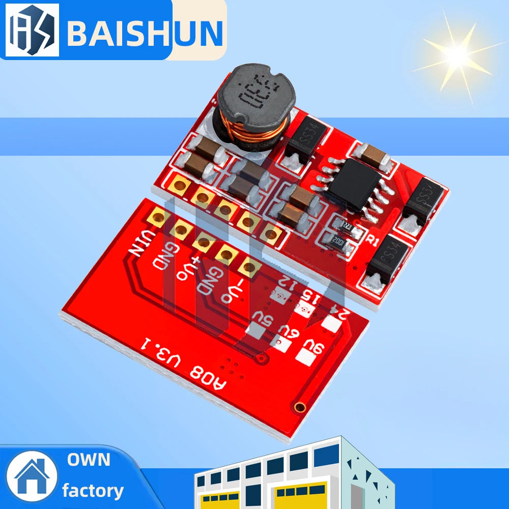 DC 3-18V Dual Output Boost Board, ±5V~±24V Positive Negative Power Module Zpaxo