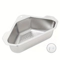 1pc 304 Stainless Steel Triangle Sink Strainer Basket Kitchen Leftover Food Catcher Drain Filter Rack Mesh Colander Organizer Zpaxo silver2