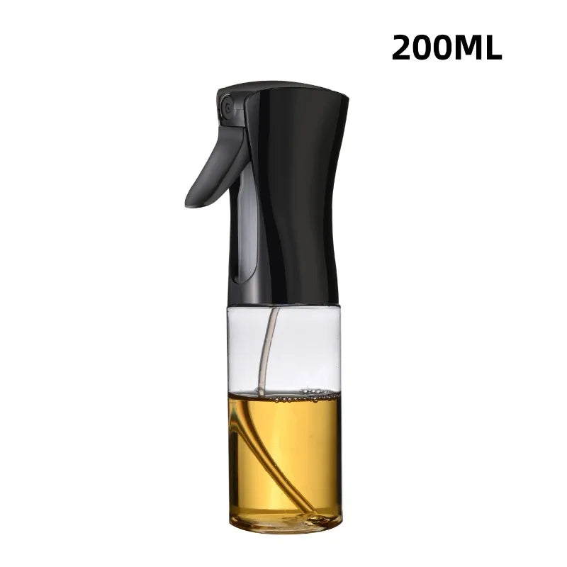 2in1 470ml Glass Spray Oil Sprayer Bottle Spray Oil Dispenser Oil Jar Cruet BBQ Kitchen Baking Roasting Picnic Kitchen Tool Zpaxo black-200ml