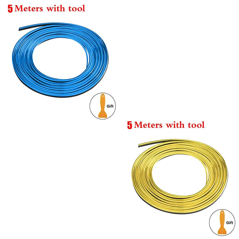 5M Flexible Car Interior Trim Strips – Dashboard & Door Moulding