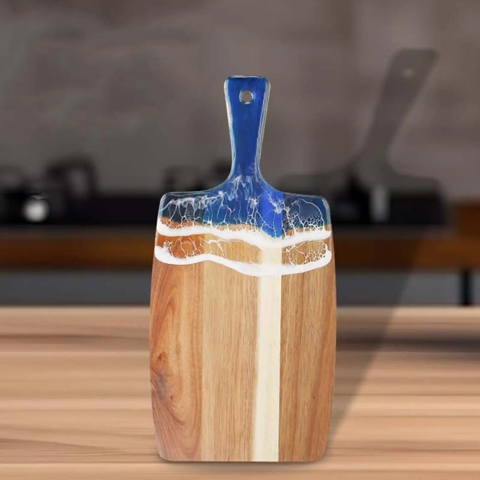 Cutting Board Wooden Resin Double Sided Tray Chopping Beach Pattern