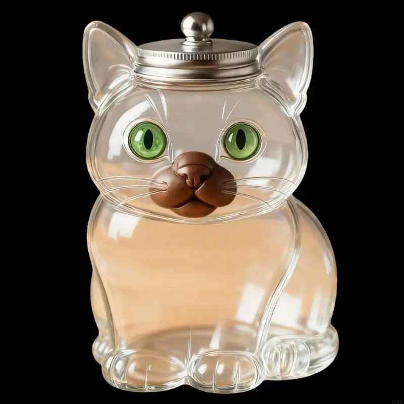 Chihuahua Shaped Glass Cookie Jar Airtight Pet Supports Storage