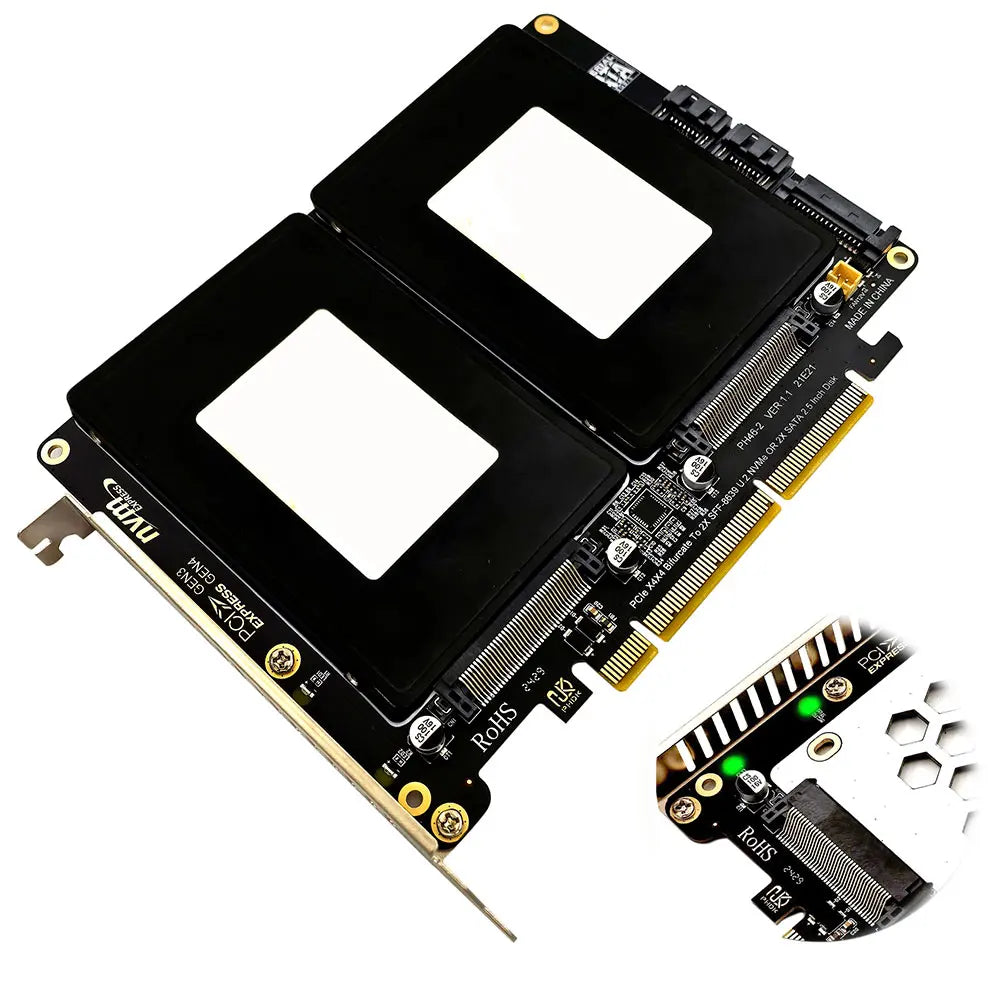 U 2 Dual-disk Adapter Card SATA Hard Drive PCIE4 0 Split U2 PCI E PCIe