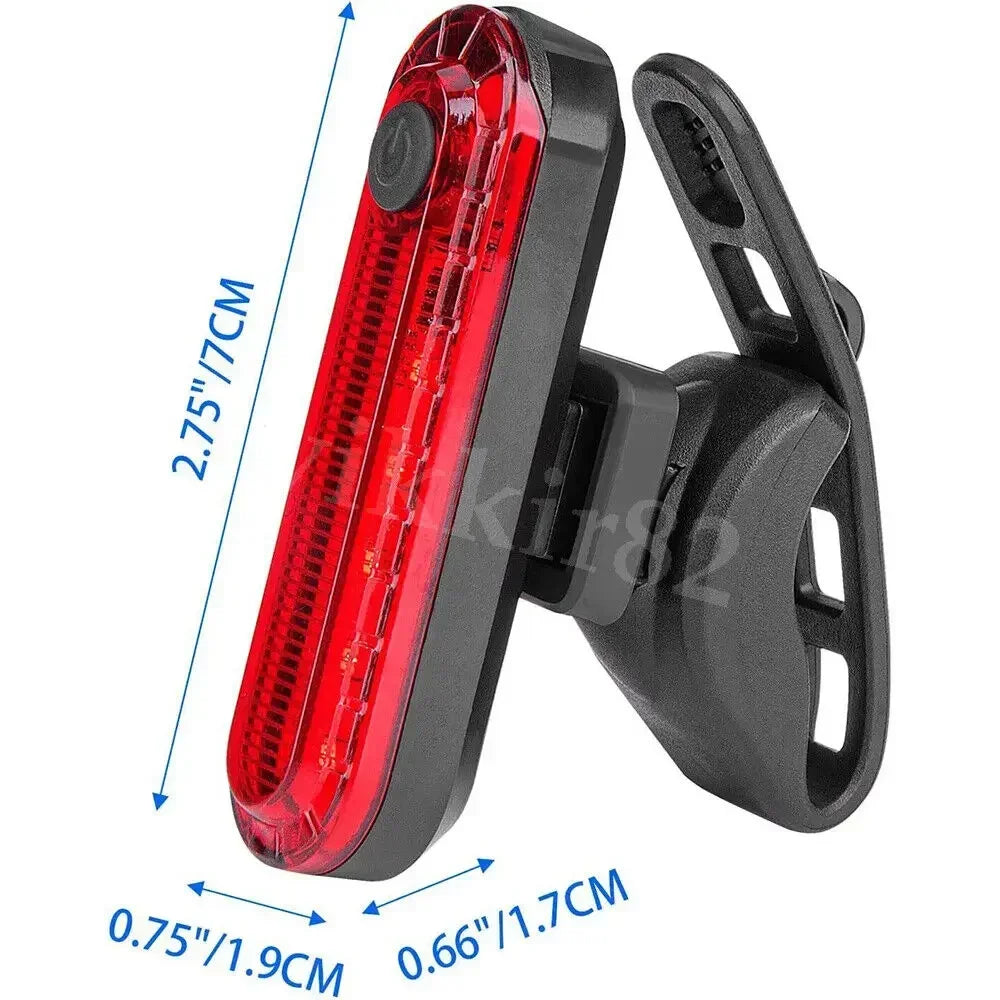Waterproof Bike Night Riding Light Taillight USB Charging Safety