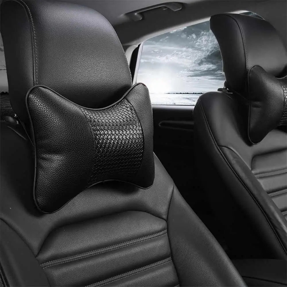 PU Leather PU Leather Car Neck Pillows Comfortable Breathable Auto Seat Head Neck Rest Cushion Easy Install Zpaxo