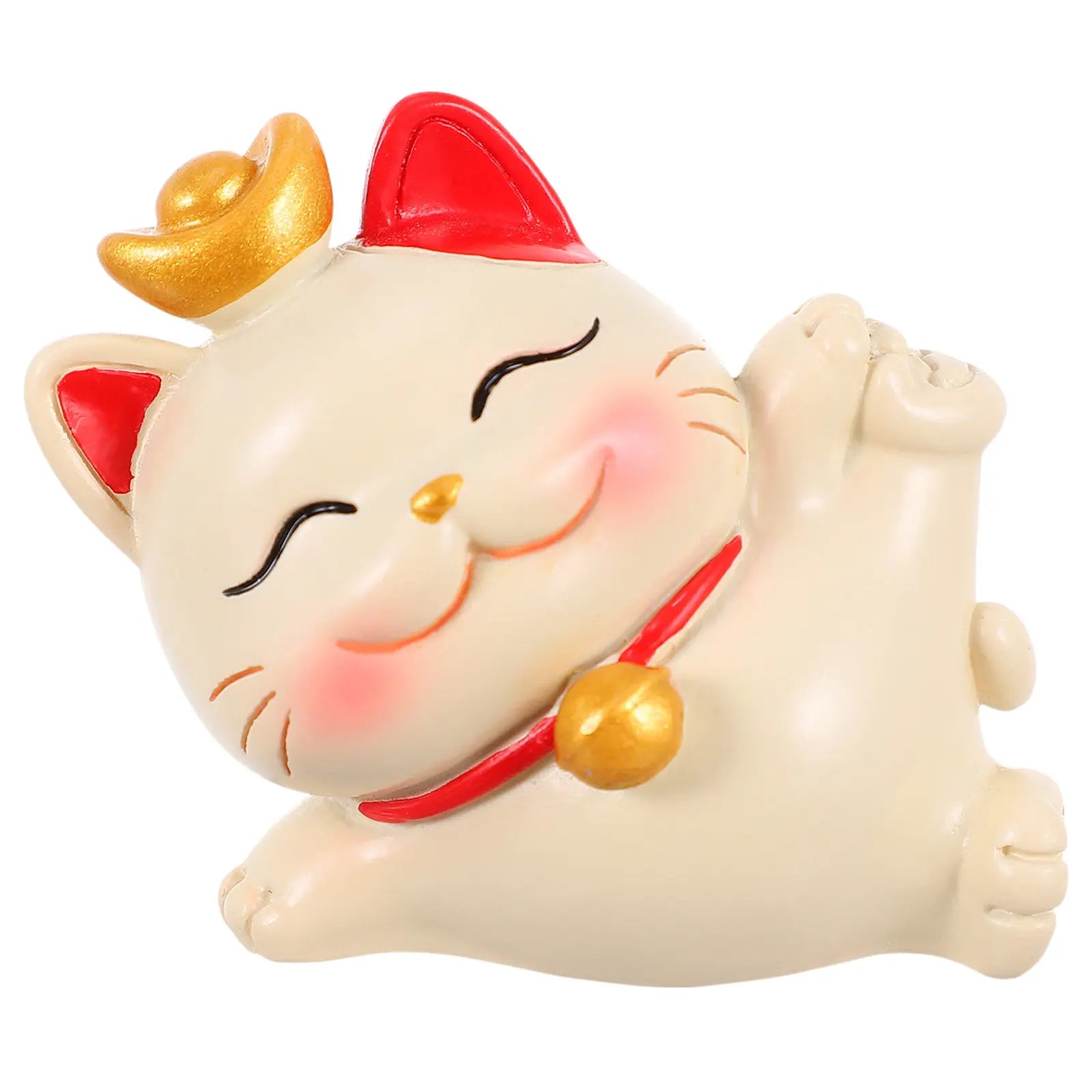 Resin Fortune Cat Statue Desktop Ornament Exquisite Craft Decoration