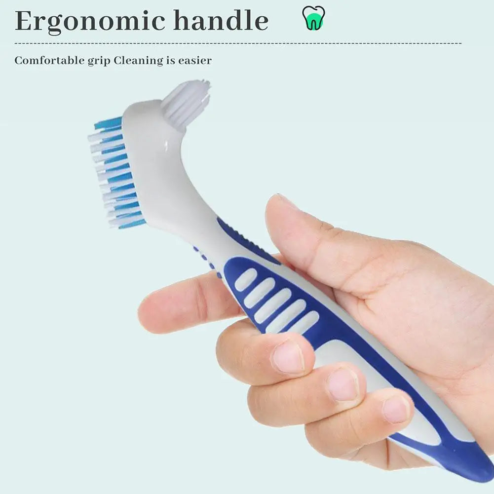 Dual-Head Denture Toothbrush – Portable Braces Oral Cleaner Denture Toothbrush Zpaxo