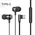 KEBIDUMEI Wired Earphones L Bending Headphones In-ear Earbuds Mic
