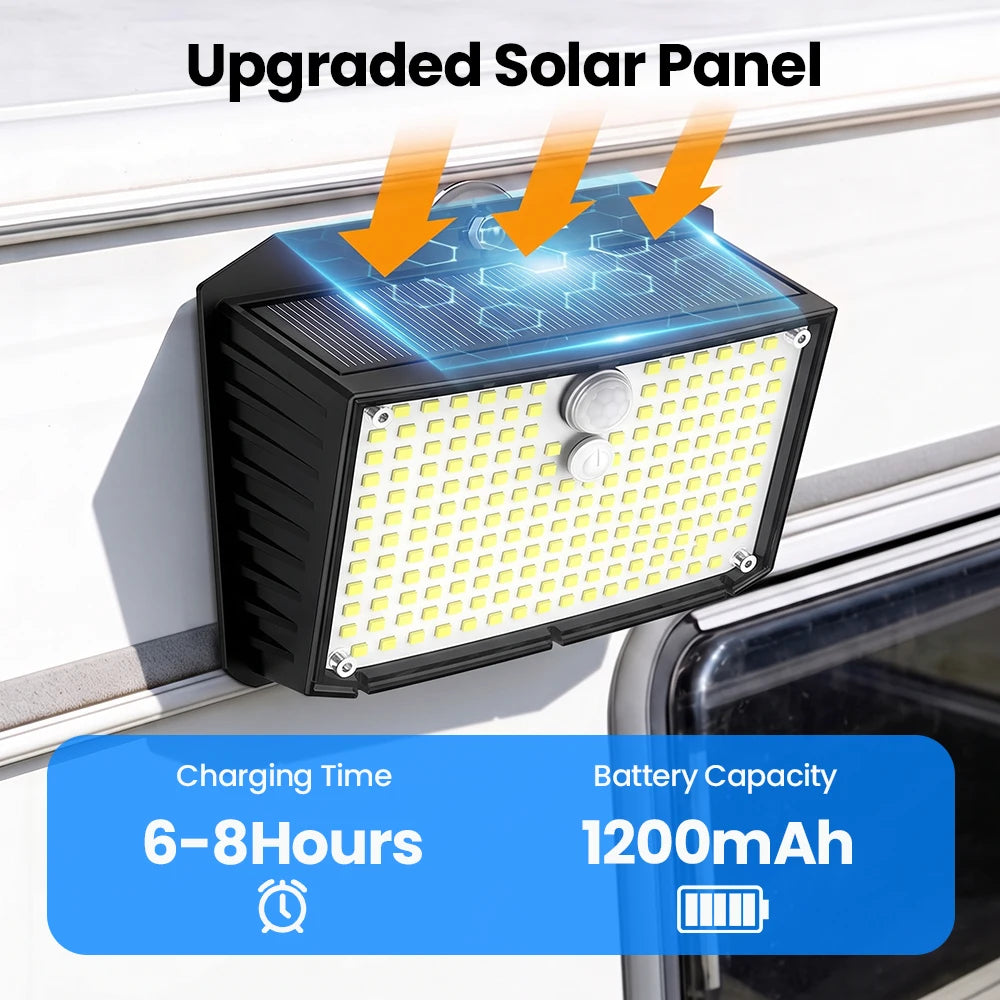 Magnetic Solar Lights Outdoor Motion Sensor 158/268 LED Waterproof IP65 Wall Mounted Security Light With 3 Modes For Camping Zpaxo