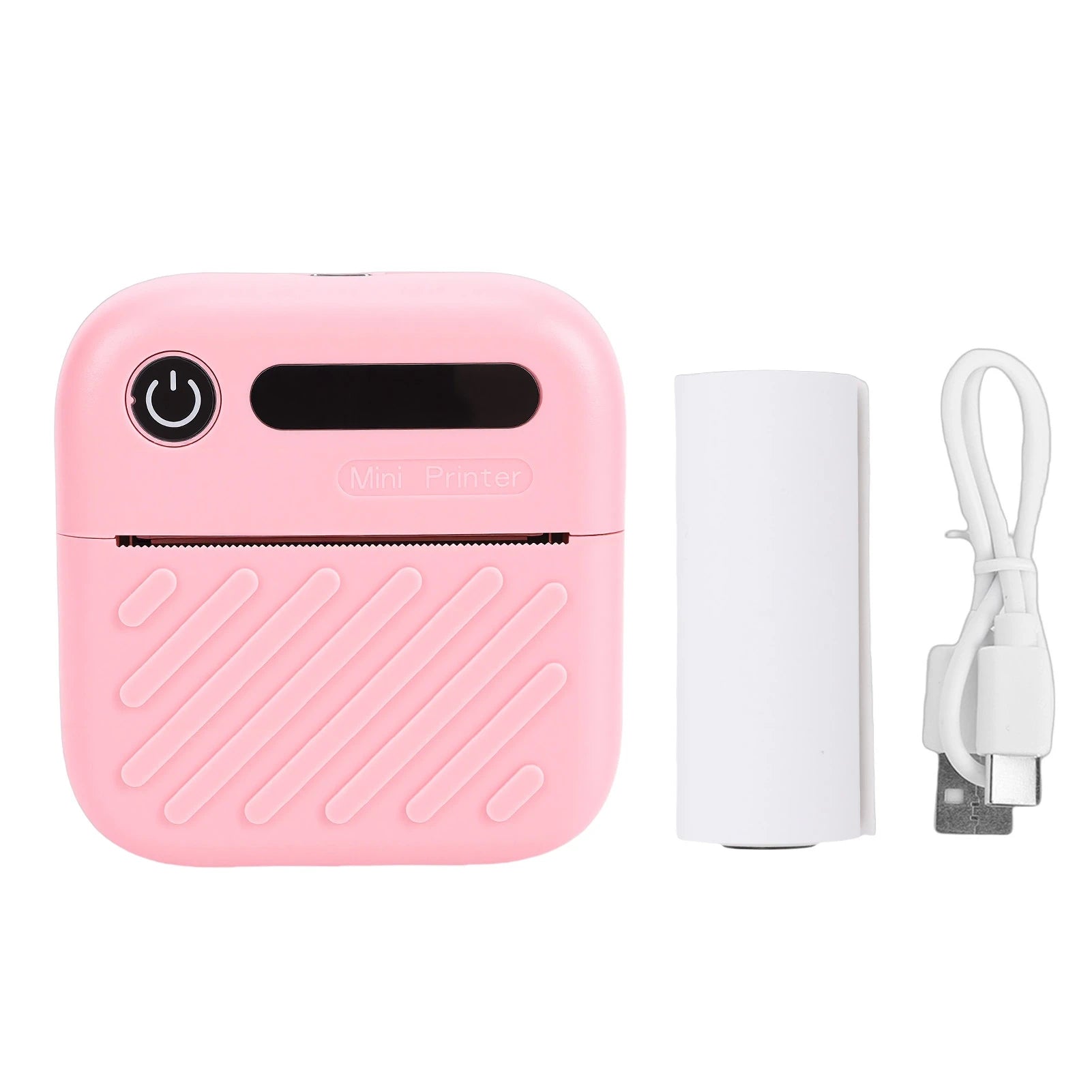 Thermal Printer 200DPI Sticker Printer Inkless APP Control Portable Bluetooth Sticker Maker Type C for Study Notes Labels Zpaxo Pink