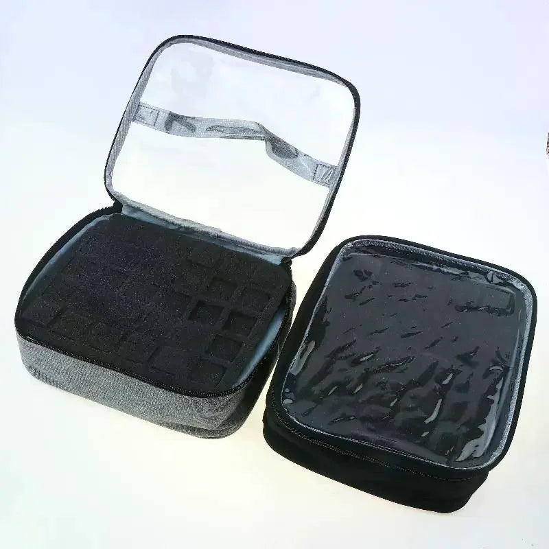 30-Slot Nail Polish Storage Bag Black Gray Portable Hand-held Large Zpaxo